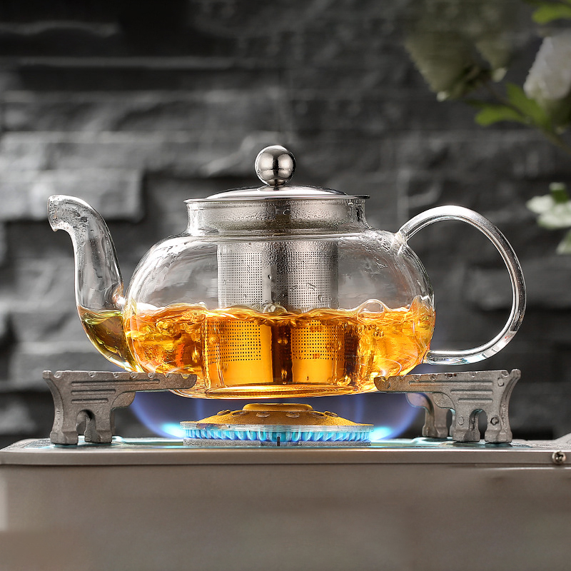 Dispenser Coffee And Tea - 600/800ml Heat Resistant Glass Teapot Flower
