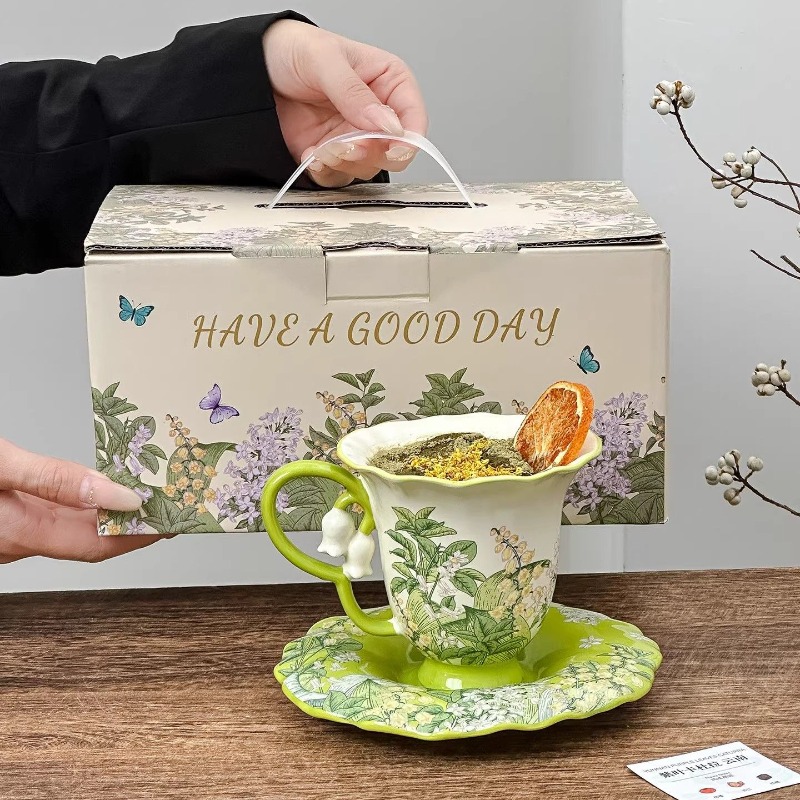 Tea Coffee Pot Set - Lily of the valley blooming afternoon