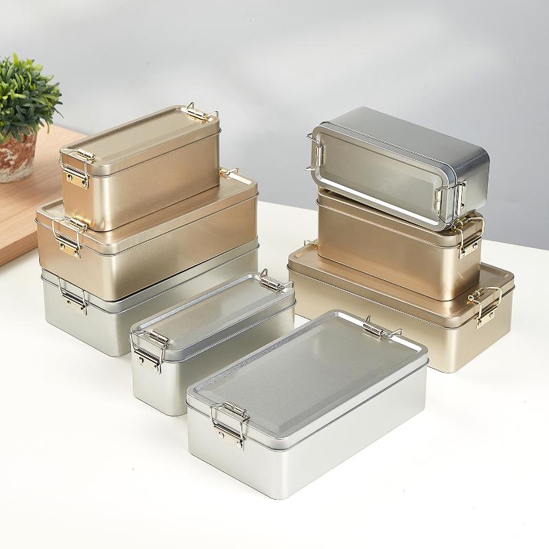 Coffee Tea Chocolate - 1/3Pcs Rectangular Tinplate Cookie Tin with