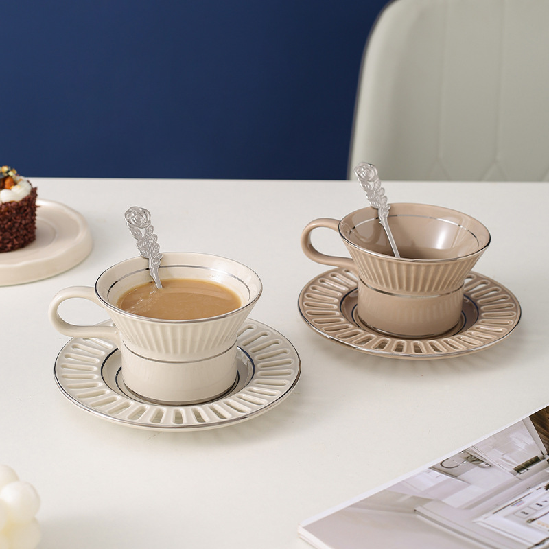 Tea Coffee Pot Set - Luxury Ceramic Coffee Cup Dish Nordic