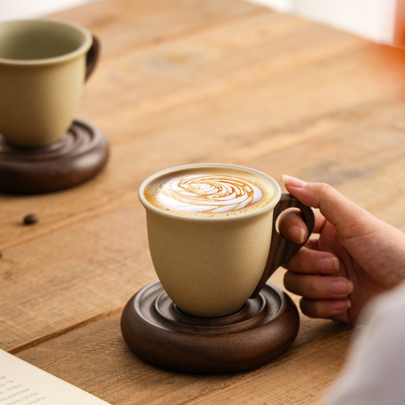 Creative Brown Ceramic and Woo - Coffee Tea For Garden ulasan dan harga