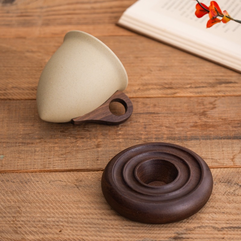 Creative Brown Ceramic and Woo - Coffee Tea For Garden ulasan dan harga