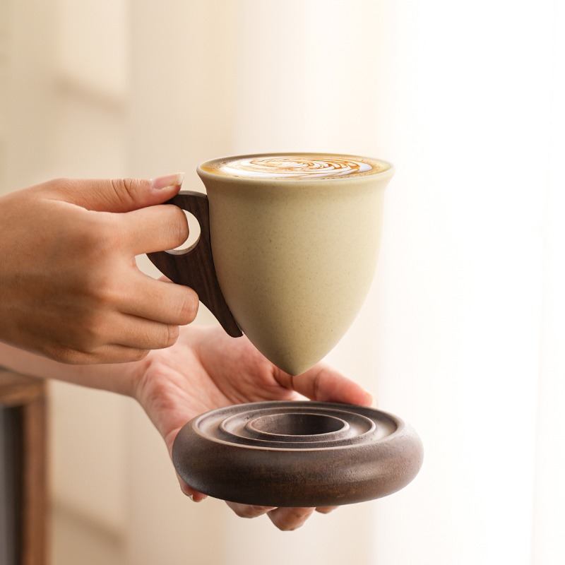 Creative Brown Ceramic and Woo - Coffee Tea For Garden ulasan dan harga