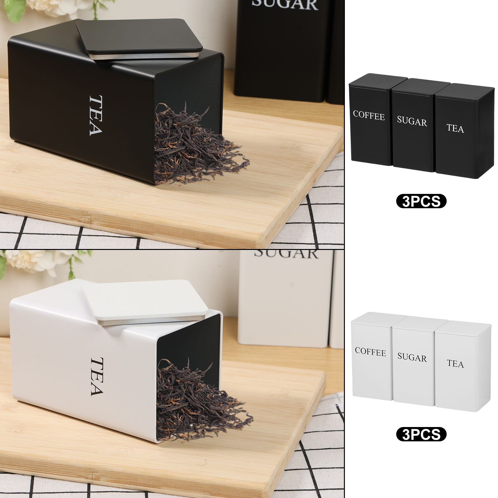 3Pcs Coffee Bean Storage Canis - Coffee Tea Sugar Canisters ulasan dan harga