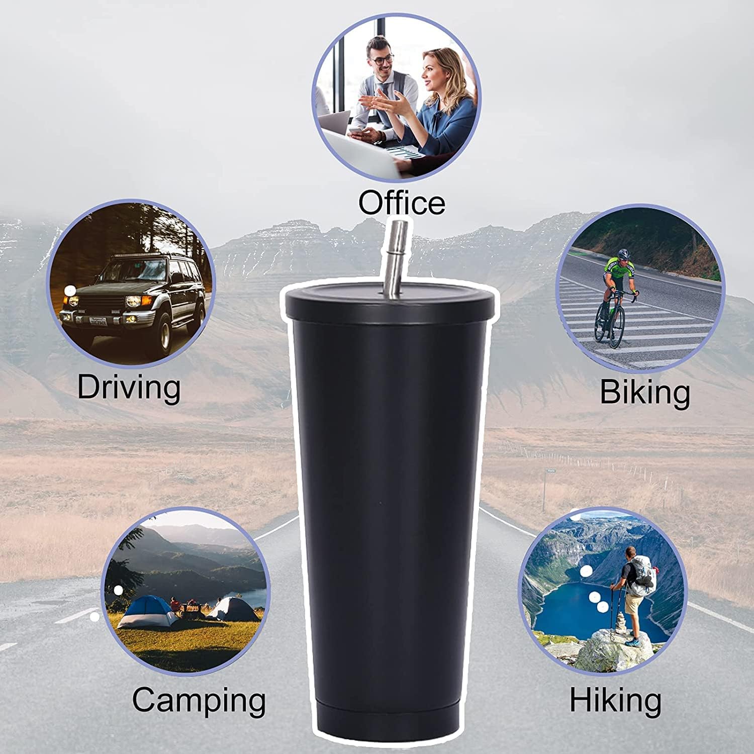 750ml Double-Wall Insulated Tu - Coffee Tea Tumbler ulasan dan harga