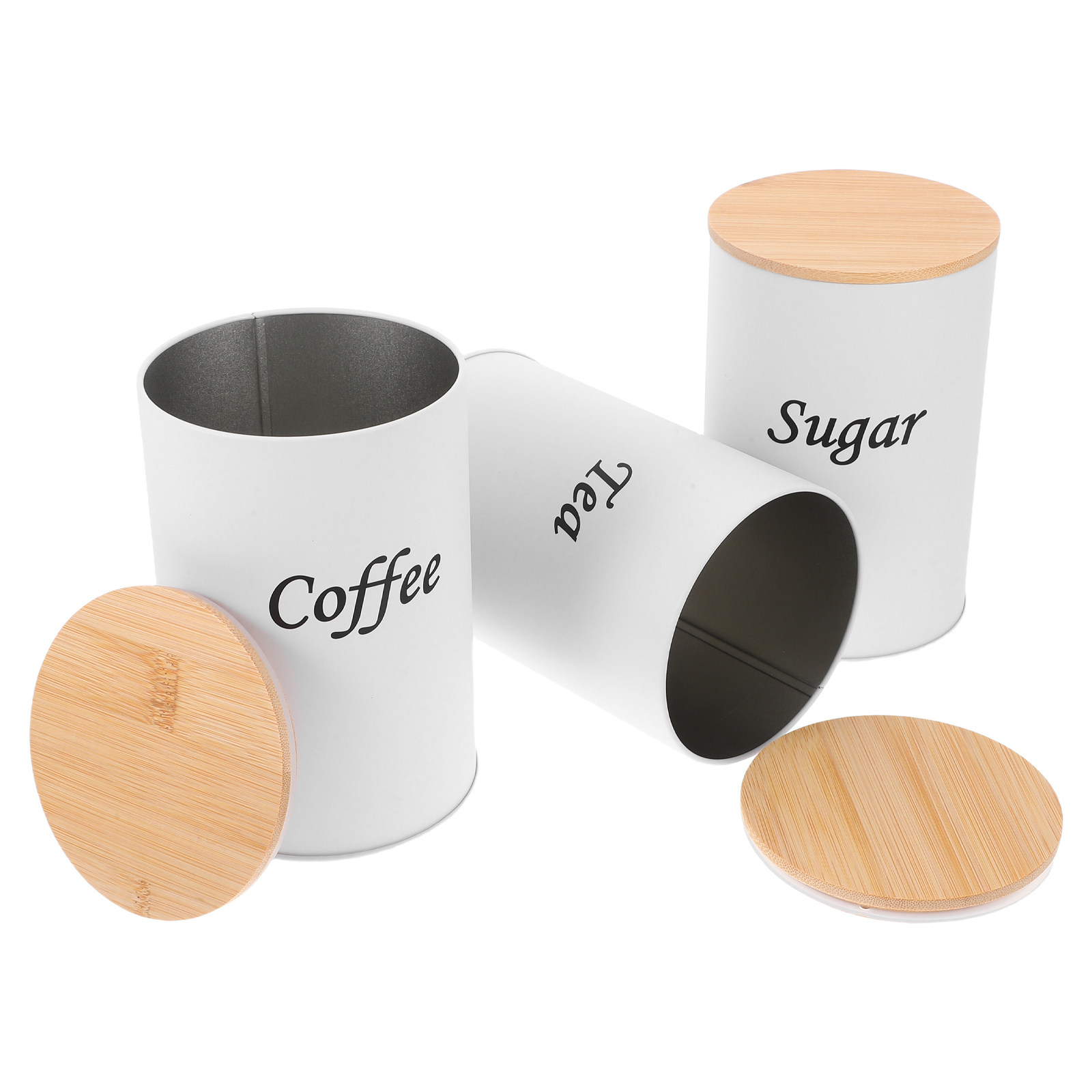 3Pcs Airtight Round Canisters  - Coffee Tea Sugar Canisters ulasan dan harga