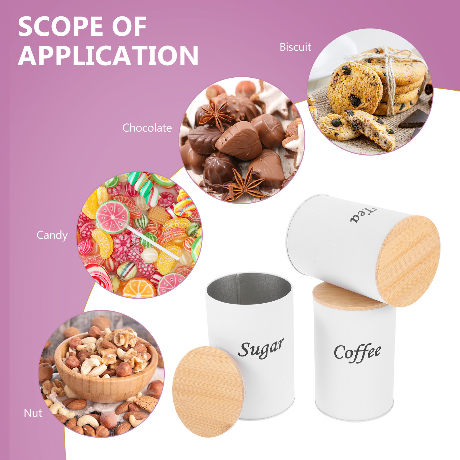 3Pcs Airtight Round Canisters  - Coffee Tea Sugar Canisters ulasan dan harga
