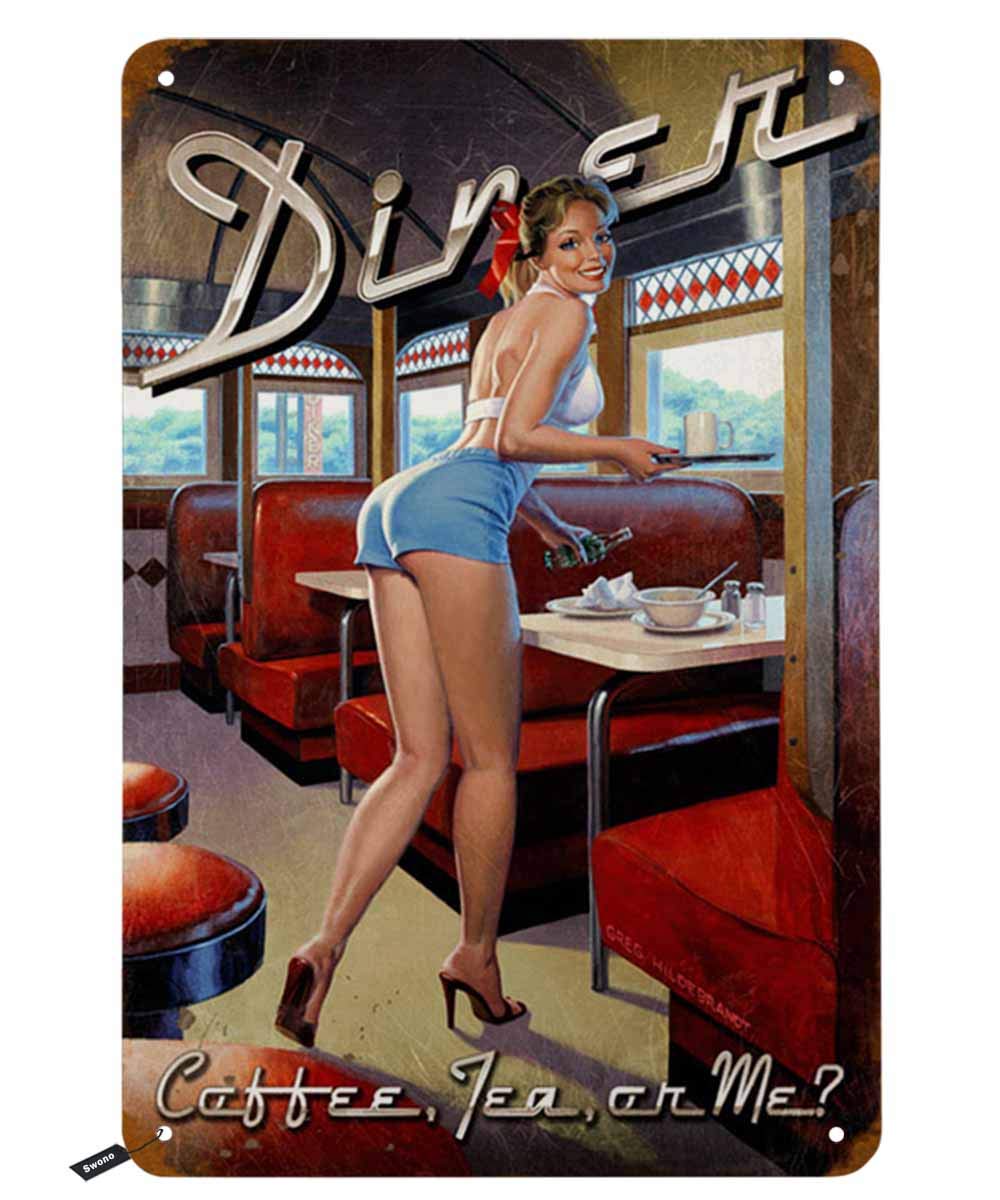 Swono Dinner Tin Signs,Pinup G - Coffee Tea Me ulasan dan harga