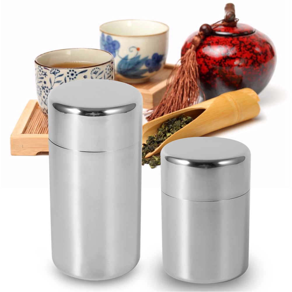 Tea Can Stainless Steel Tea Ti - Coffee Tea Sugar Canisters ulasan dan harga