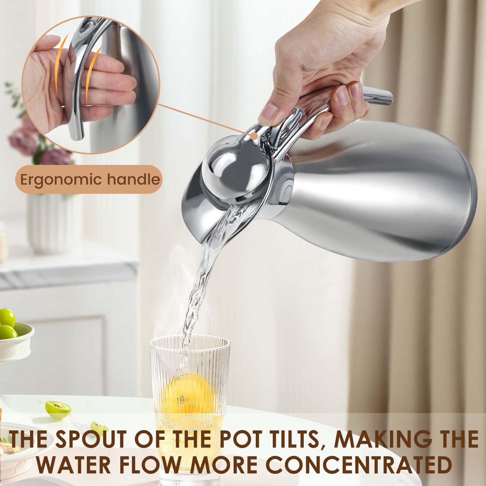 Kitchen Thermal Kettle 2000ml  - Coffee Tea Water Heater ulasan dan harga