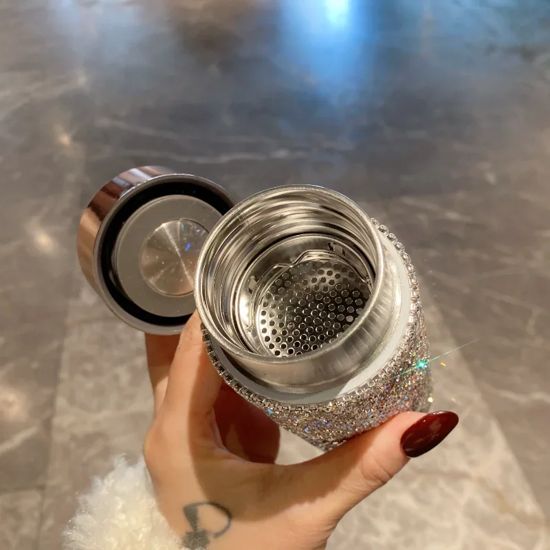 Bling Portable Thermos Cup wit - Coffee Tea Tumbler ulasan dan harga