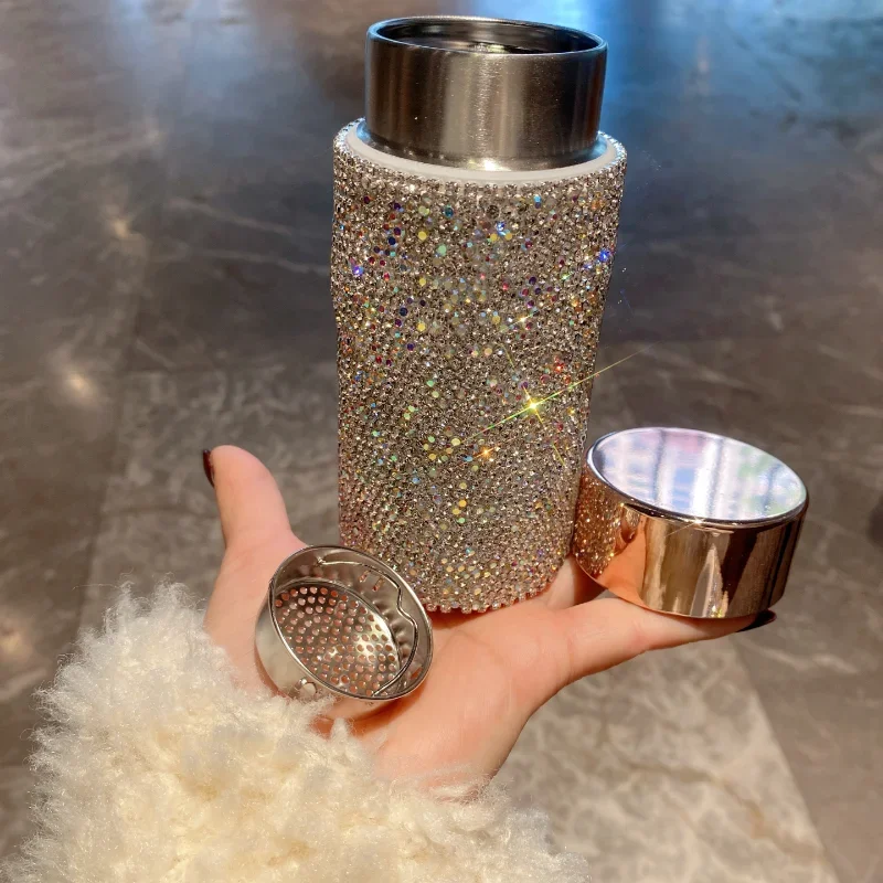 Bling Portable Thermos Cup wit - Coffee Tea Tumbler ulasan dan harga