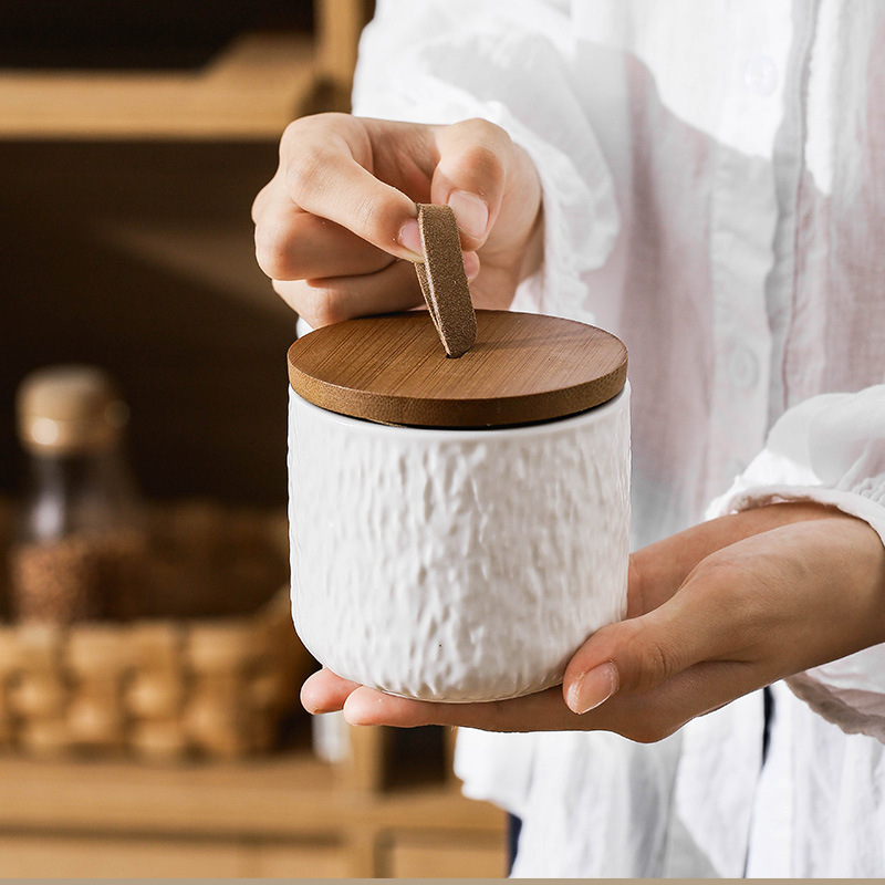 Rock Pattern Ceramic Tea Stora - Coffee Tea Sugar Canisters ulasan dan harga