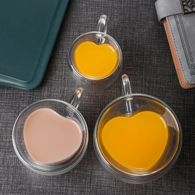 1pcs Heart-Shaped Glass Coffee - Coffee Tea Vodka ulasan dan harga
