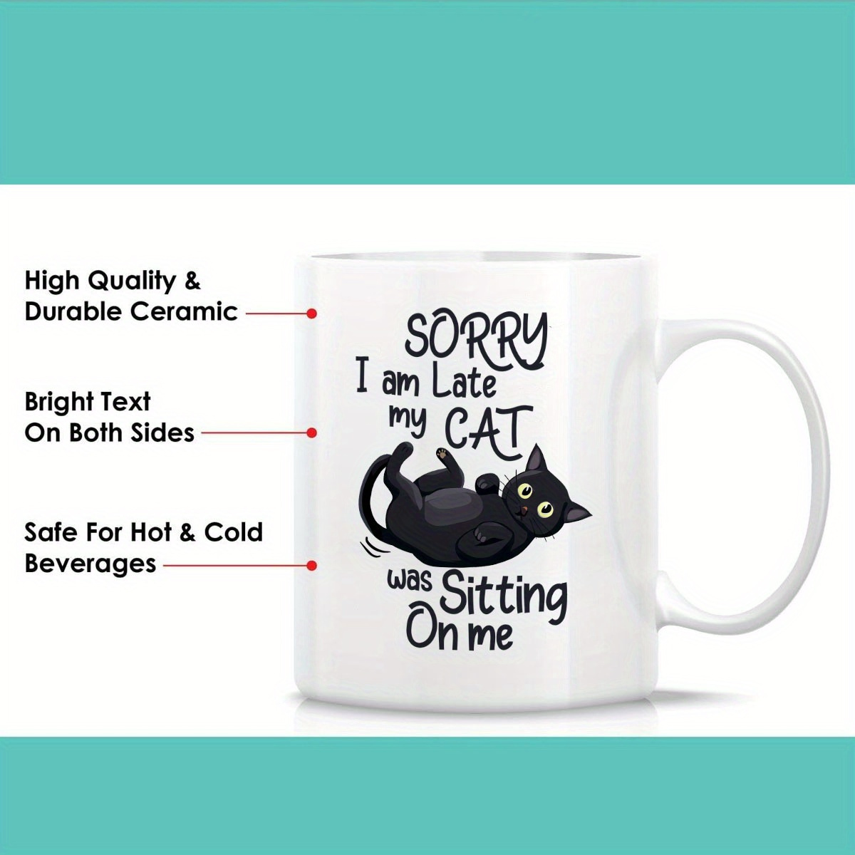 1 Funny Cat Shaped Ceramic Mug - Coffee Tea Me ulasan dan harga