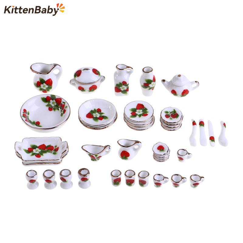 1 Set 1:12 Miniature Doll Hous - Tea Coffee Pot Set ulasan dan harga