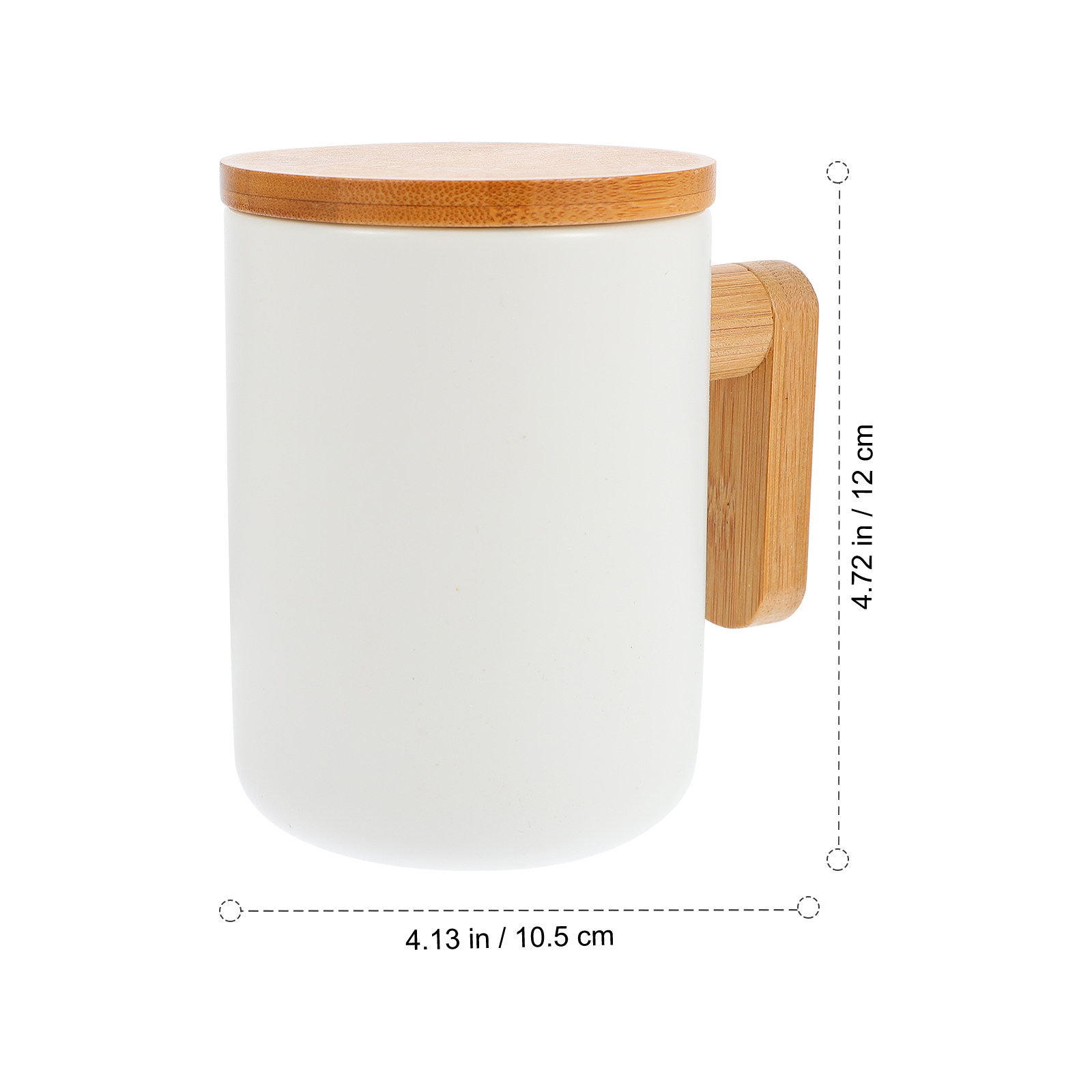 Ceramic Mug with Natural Woode - Coffee Tea For Garden ulasan dan harga