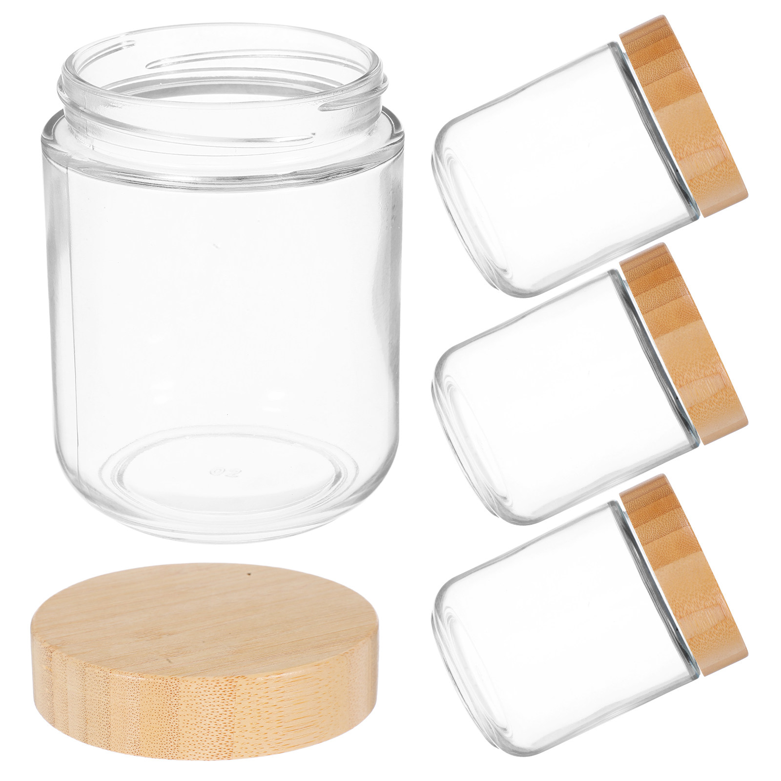 4Pcs Sturdy Glass Canisters wi - Coffee Tea Sugar Canisters ulasan dan harga