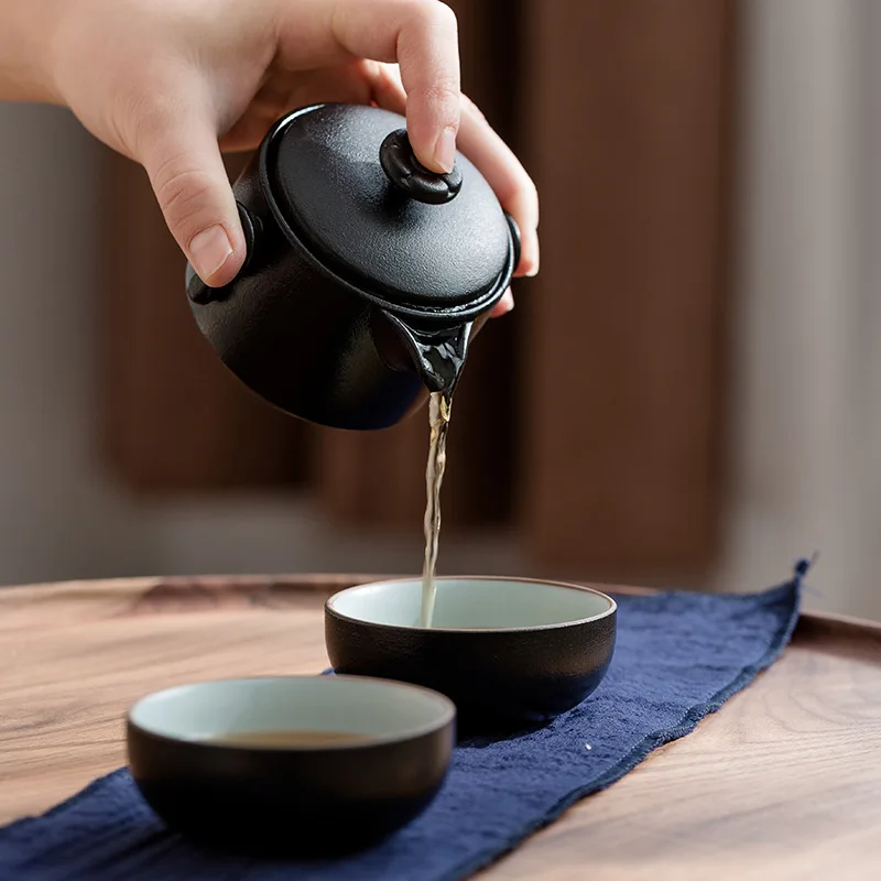 High grade Black Pottery 1 Pot - Tea Coffee Pot Set ulasan dan harga