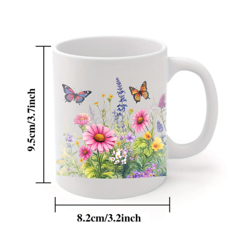 Ceramic cup white flower garde - Coffee Tea For Garden ulasan dan harga