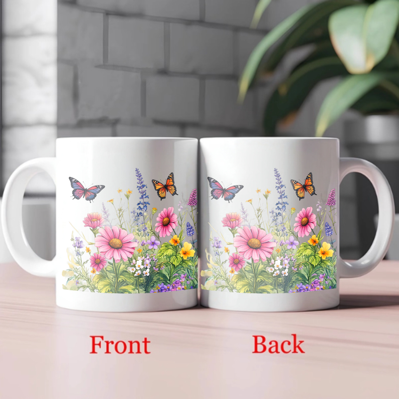 Ceramic cup white flower garde - Coffee Tea For Garden ulasan dan harga