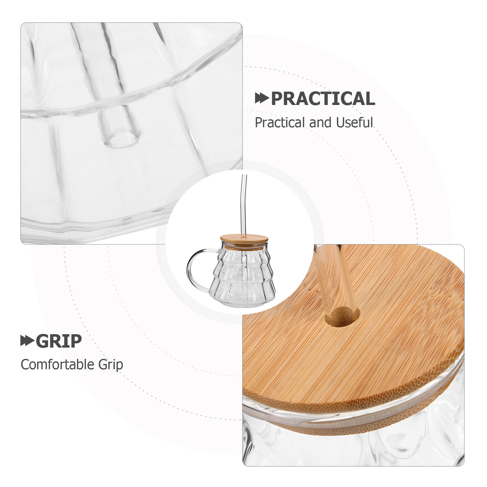 Transparent Glass Milk Cup wit - Coffee Tea Tumbler ulasan dan harga