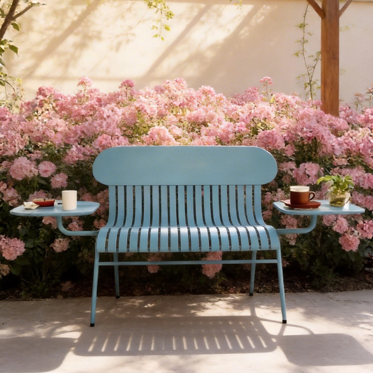 HYS Outdoor Double Chair Milk  - Coffee Tea For Garden ulasan dan harga