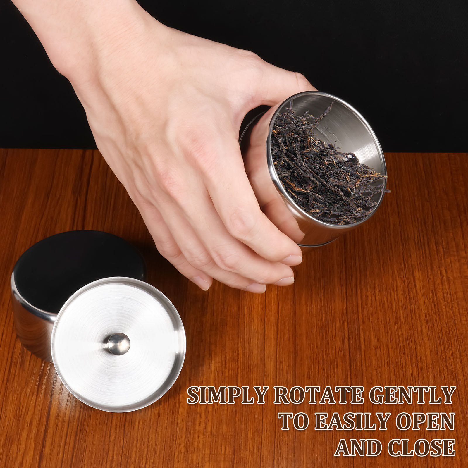 Stainless Steel Tea Leaf Tins  - Coffee Tea Sugar Canisters ulasan dan harga