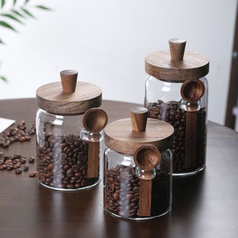 Glass Storage Jar With Airtigh - Coffee Tea Sugar Canisters ulasan dan harga