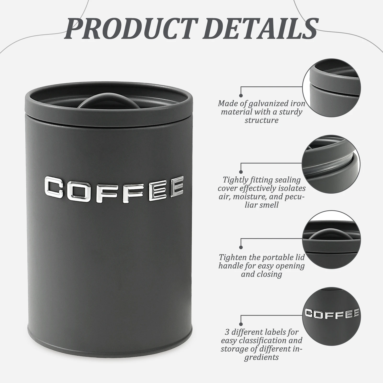 3 Pcs Tea Coffee Sugar Caniste - Coffee Tea Sugar Canisters ulasan dan harga