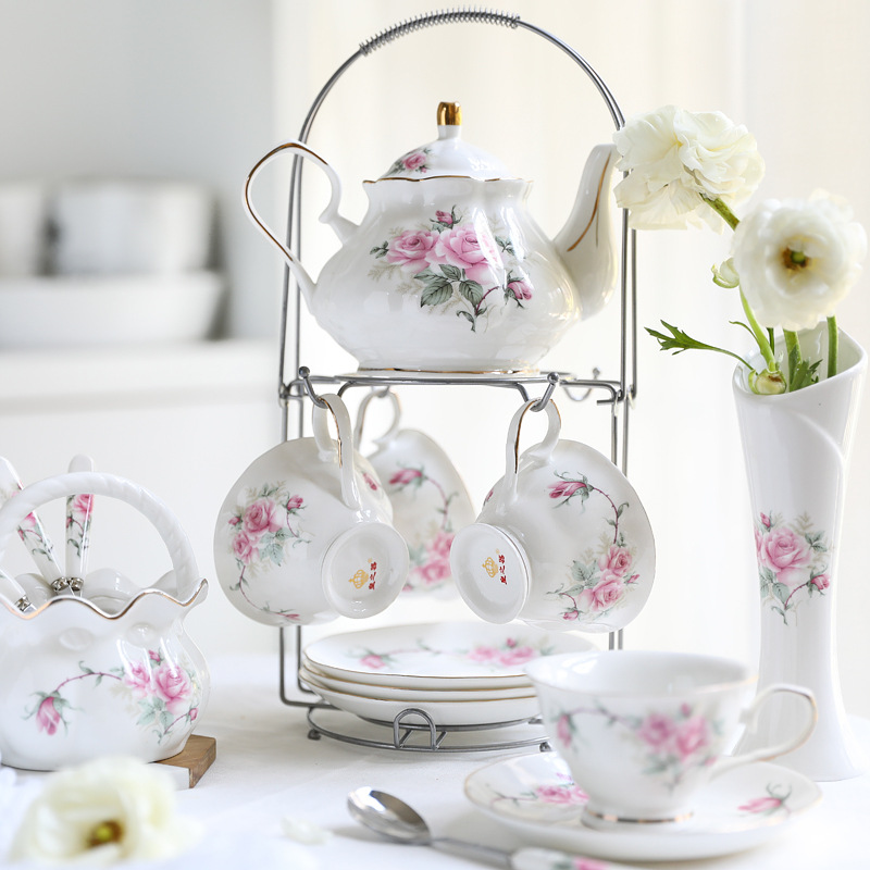 Ceramic coffee set European cu - Tea Coffee Pot Set ulasan dan harga