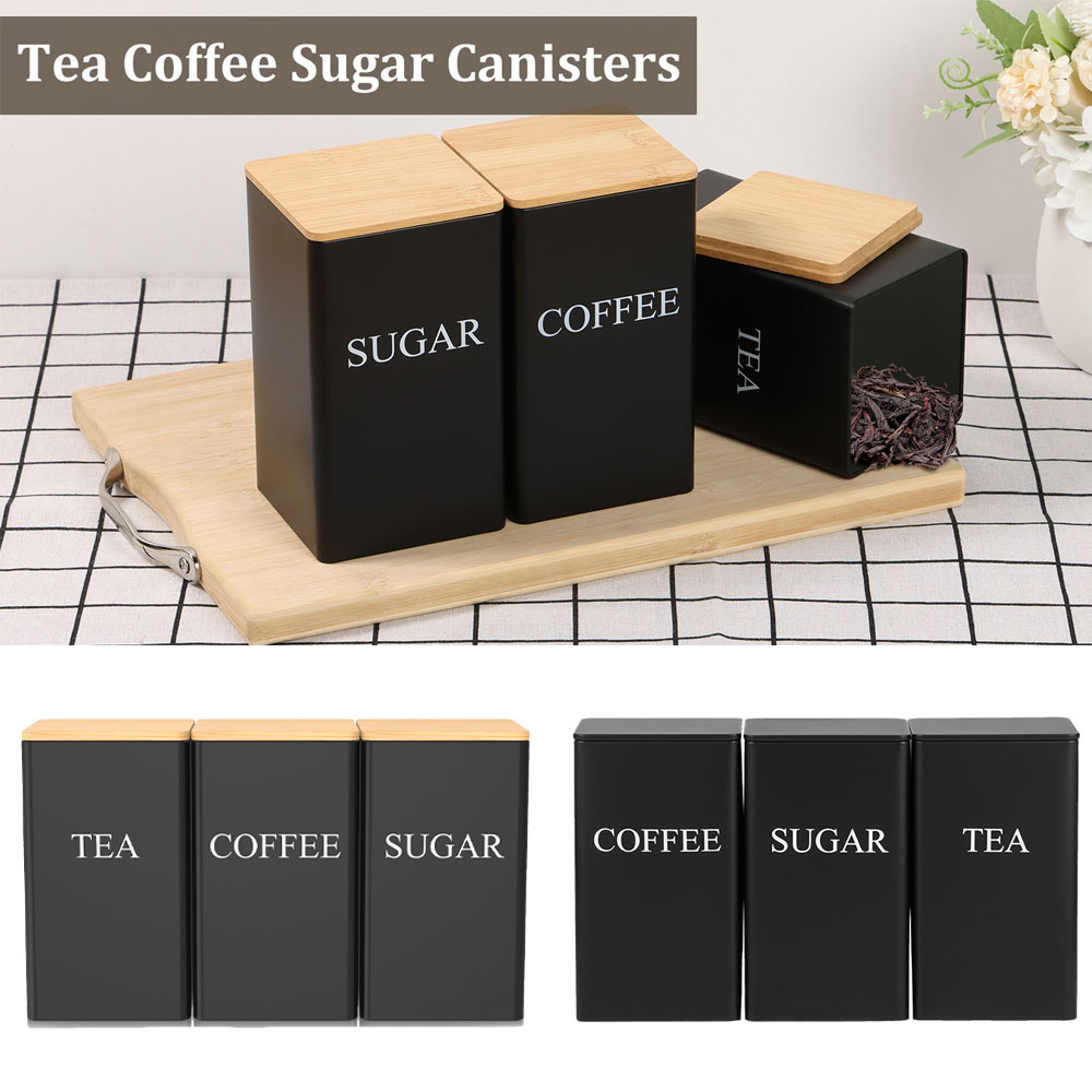 Coffee Bean Storage Jar Metal  - Coffee Tea Sugar Canisters ulasan dan harga