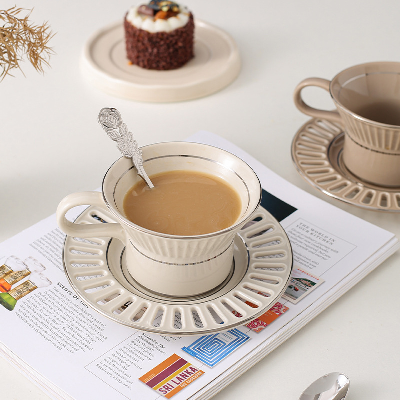 Luxury Ceramic Coffee Cup Dish - Tea Coffee Pot Set ulasan dan harga